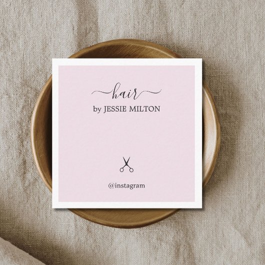 Modern Elegant Roos White Hairdresser Vierkante Visitekaartje