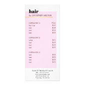 Modern Elegant Roos Wit Faux Gold Line Salon Reclamekaart (Voorkant)