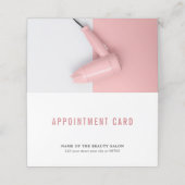 Modern Elegant Roos Wit Haar Afspraakkaart Afsprakenkaart (Buitenkant ongevouwen)