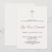 Modern Elegant Rose Gold & Blk Baptism  Kaart (Voorkant / Achterkant)