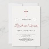 Modern Elegant Rose Gold & Blk Baptism Kaart (Voorkant)