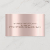 Modern Elegant Rose Gold Diamonds Floral Cupcake Visitekaartje (Achterkant)