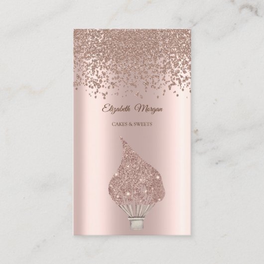 Modern Elegant Rose Gold Diamonds Glitter Whisk  Visitekaartje (Voorkant)