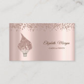 Modern Elegant Rose Gold Diamonds Glitter Whisk Visitekaartje (Voorkant)