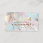 Modern Elegant Rose Gold Hearts Opal Stone Klantenkaartje (Voorkant)