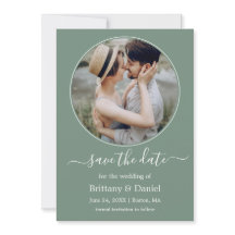 Modern Elegant Round Photo Lijst Sage Green