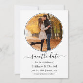 Modern Elegant Round Photo Lijst Save The Date (Voorkant)