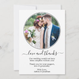 Modern Elegant Round Photo Lijst Wedding Bedankkaart