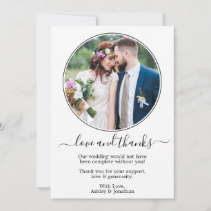 Modern Elegant Round Photo Lijst Wedding Bedankkaart