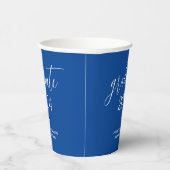Modern Elegant Royal Blue Afstuderen 2024 Afstuder Papieren Bekers (Rechts)