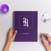 Modern Elegant Royal Paarse 2024 Eenvoudig Planner