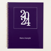 Modern Elegant Royal Paarse 2024 Eenvoudig Planner (Voorkant)