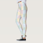Modern Elegant Roze Blauw Groen Geel Wit Leggings (Links)
