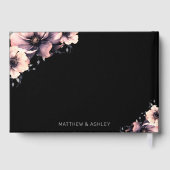 Modern Elegant Roze Bloemen Bruiloft Gastenboek (Achterkant)