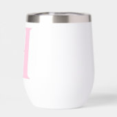 Modern Elegant Roze Bloemen Initiaal Naam Monogram (Achterkant)