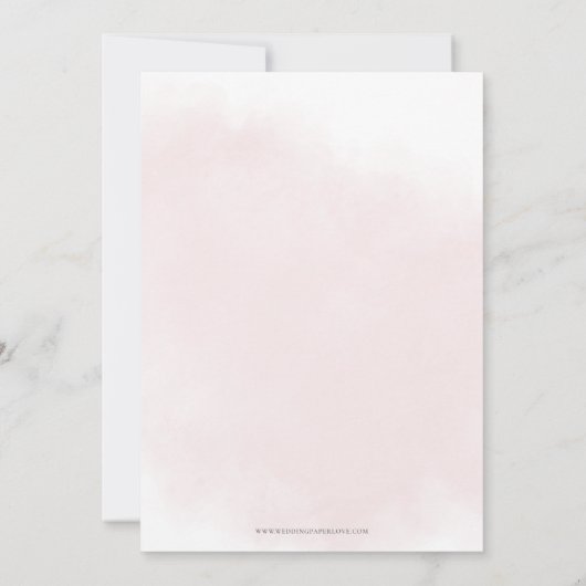 Modern Elegant Roze Blush Bloemen Verlovingsfeest Kaart (Achterkant)