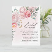 Modern Elegant Roze Blush Bloemen Vrijgezellenfees Kaart (Staand voorkant)