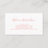 Modern Elegant Roze Blush Greenery Floral Visitekaartje (Achterkant)