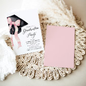 Modern Elegant Roze Bow Graduation Cap Afstuderen Kaart