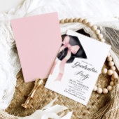 Modern Elegant Roze Bow Graduation Cap Afstuderen Kaart