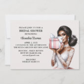 Modern Elegant Roze Bruid om Vrijgezellenfeest te Kaart (Voorkant)