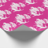 Modern Elegant Roze Deer Country Toile Cadeaupapier (Hoek)