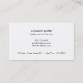 Modern Elegant Roze en Black Striped Beauty Salon Visitekaartje (Achterkant)