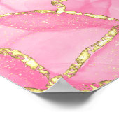 Modern Elegant Roze en Goud Huwelijk Welkom Teken Poster (Hoek)