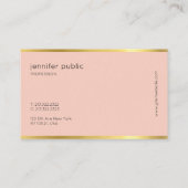 Modern elegant roze en gouden handschrift visitekaartje (Achterkant)