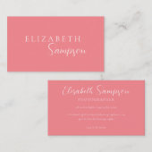 Modern Elegant Roze en Wit Visitekaartje (Voorkant / Achterkant)