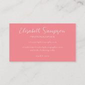 Modern Elegant Roze en Wit Visitekaartje (Achterkant)