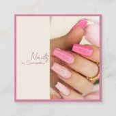 Modern Elegant Roze Fluweel Vierkante Visitekaartje (Voorkant)