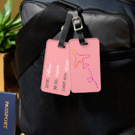 Modern & Elegant roze gepersonaliseerd Bagagelabel
