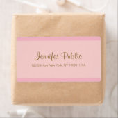 Modern Elegant Roze Gouden Script Trendy Sjabloon Etiket (Insitu)