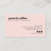 Modern elegant roze groen minimalistisch kleurenbl visitekaartje (Achterkant)