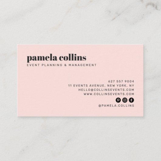 Modern elegant roze groen minimalistisch kleurenbl visitekaartje (Achterkant)