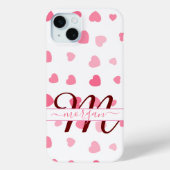 Modern Elegant Roze Hart Custom Monogram Hoesje (Achterkant)