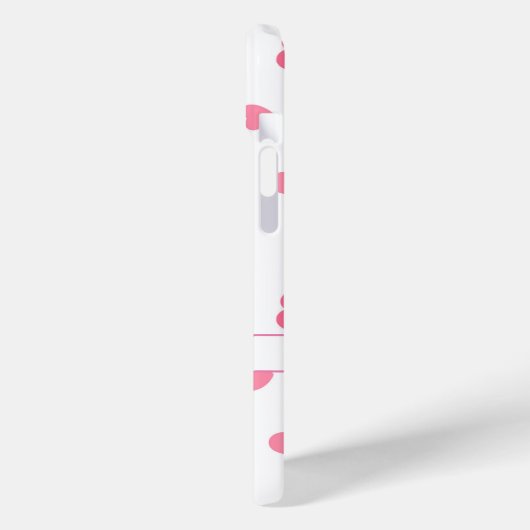 Modern Elegant Roze Hart Custom Monogram Hoesje (Achterkant / Links)