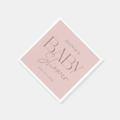 Modern Elegant Roze Manuscript Baby shower Servet (Hoek)