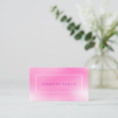 Modern Elegant Roze Paarse Creatief Ontwerp Trendy Visitekaartje (Staand voorkant)