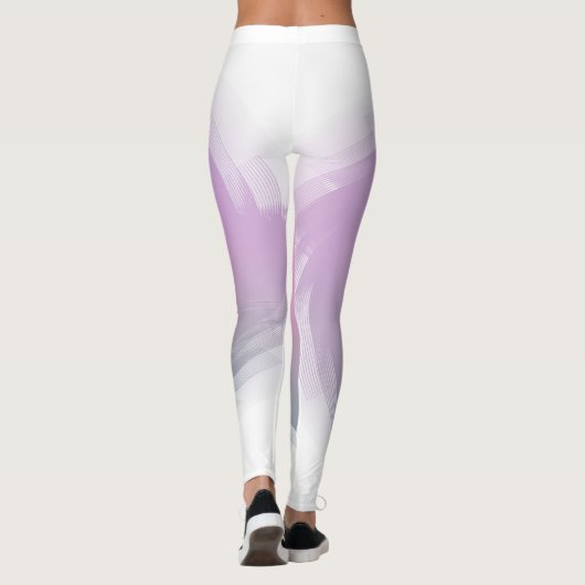 Modern Elegant Roze Paarse Witte Sjabloon Trendy Leggings (Achterkant)