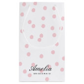 Modern Elegant Roze Polka Dot Bruidsmeisje Klein Cadeauzakje (Achterkant)