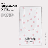 Modern Elegant Roze Polka Dot Bruidsmeisje Klein Cadeauzakje