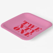 Modern Elegant Roze Rood Vet 21e Verjaardag Papieren Bordje (Gebogen)