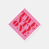 Modern Elegant Roze Rood Vet 21e Verjaardag Servet (Hoek)