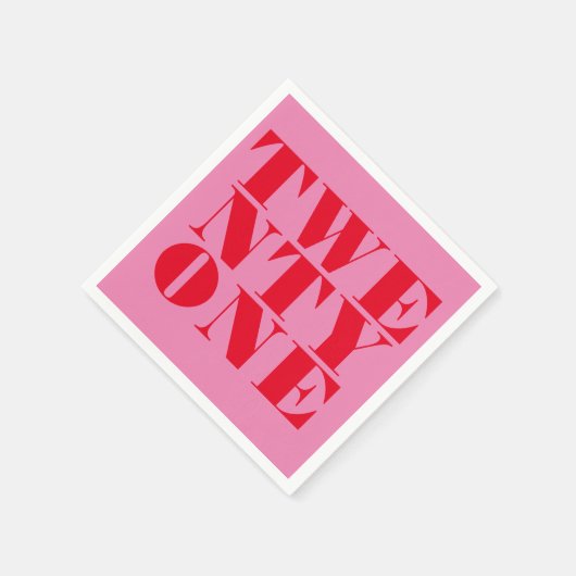 Modern Elegant Roze Rood Vet 21e Verjaardag Servet (Hoek)