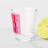 Modern Elegant Roze Rood Vet 21e Verjaardag Shot Glas (Rechts)