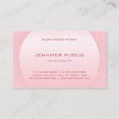 Modern Elegant Roze Rose Gold Monogramed Visitekaartje (Achterkant)