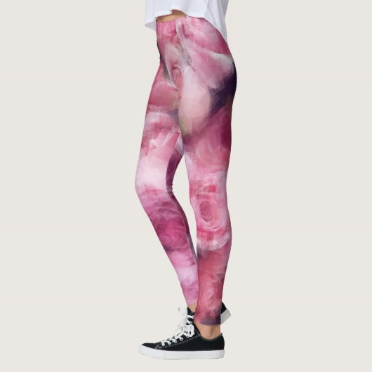 Modern Elegant Roze Rozen Bloemen Chique Trendy Leggings (Links)
