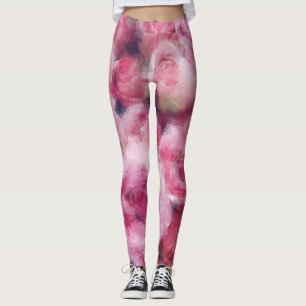 Modern Elegant Roze Rozen Bloemen Chique Trendy Leggings